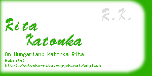 rita katonka business card